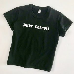 Pure Detroit Black Short Sleeve Tee Shirt